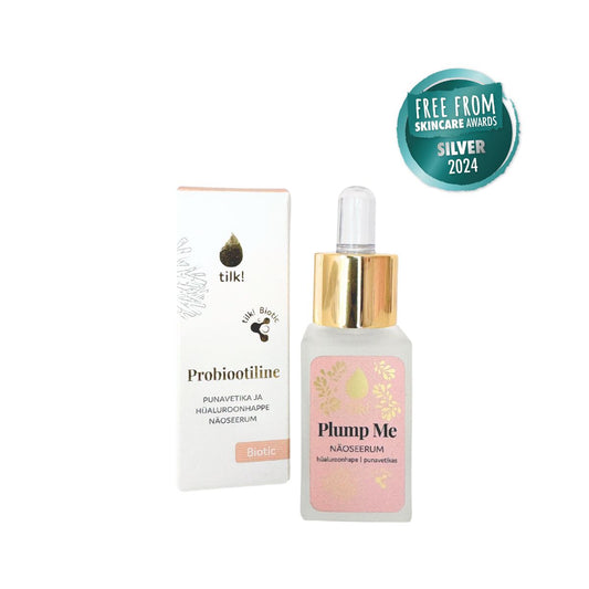 Plump Me Probiotic Moisturising Face Serum with Hyaluronic Acid and Red Algae, 15ml