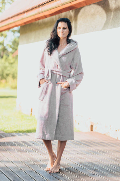 Unisex Hooded Bathrobe - Cotton Terry