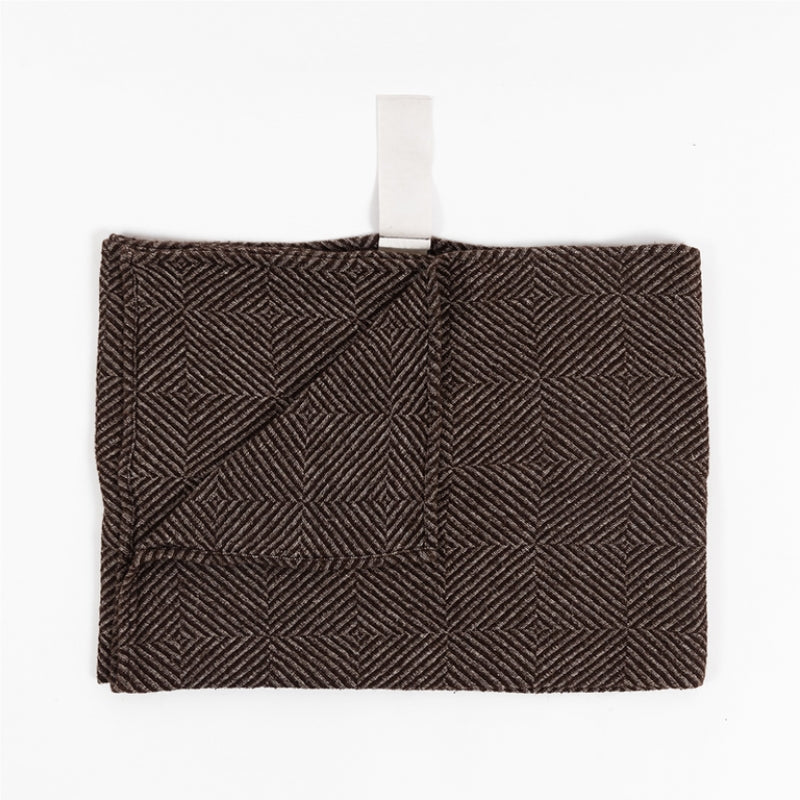 Big Linen Towel - Brown Pattern