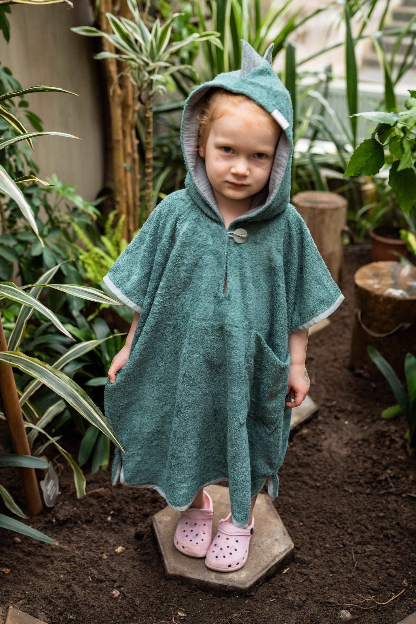 Short-Sleeve Poncho DINOSAUR - For TODDLERS