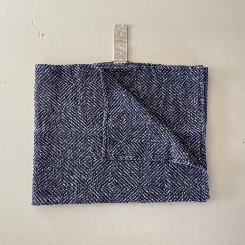 Big Linen Towel - Blue Fishbone