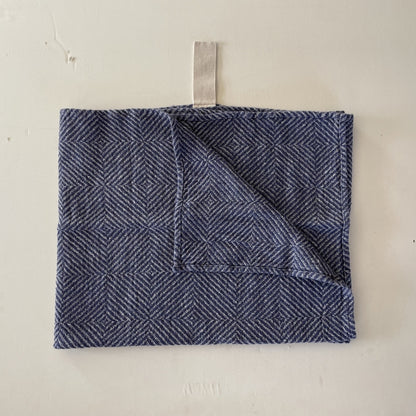 Big Linen Towel - Blue Fishbone